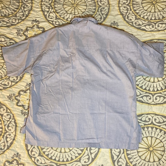 Everlane Womens Short Sleeve Soft Blue Kaftan Popover Blouse Size 8 - Picture 9 of 11